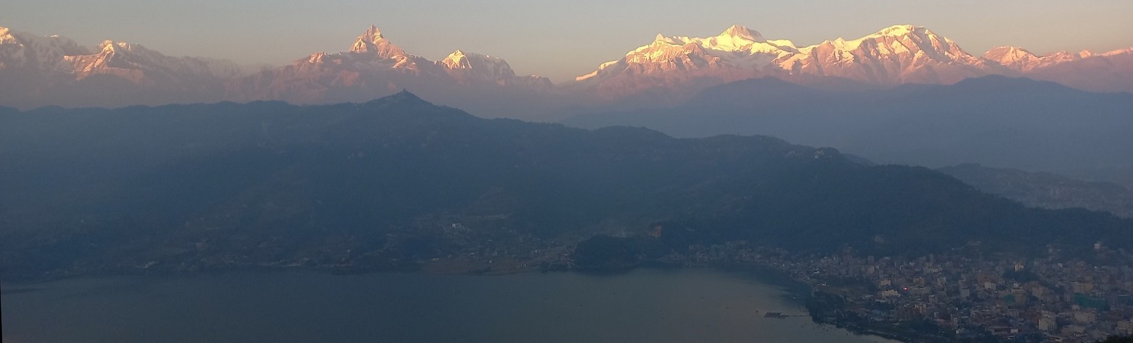 Sunset over the Himalaya from Pokhara